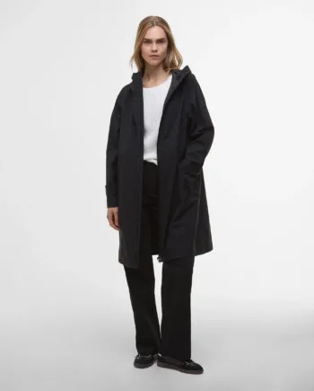 Barbour Kyra Longline Regnjakke Creme Black