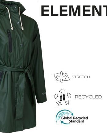 Elements Recycled Regnjakke Model Til Kvinder Nature Grøn
