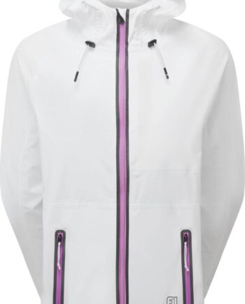 Footjoy Hydroknit Dame Regnjakke White Black Pink Str