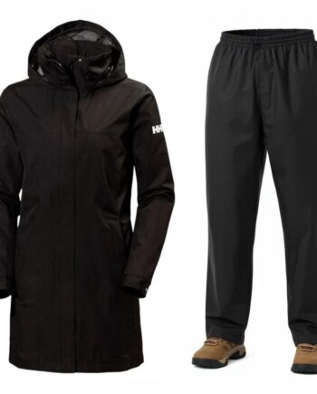 Helly Hansen Aden Long Rain Regnsæt Dame Sort