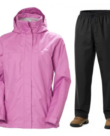 Helly Hansen Aden Rain Regnsæt Dame Pink Sort