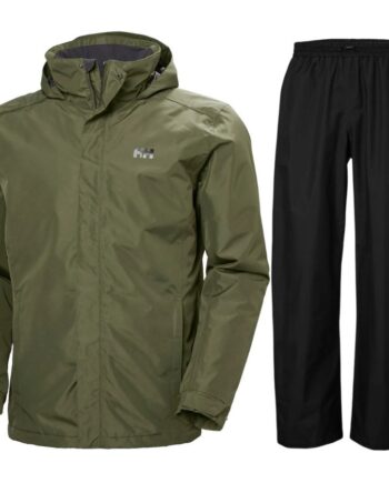 Helly Hansen Dubliner Rain Regnsæt Herre Grøn Sort
