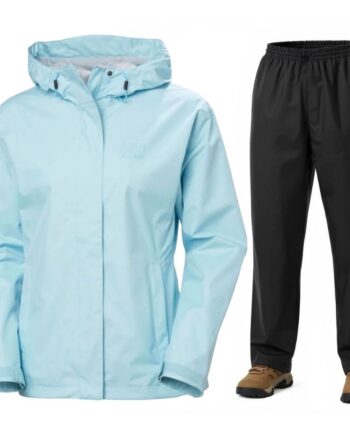 Helly Hansen Seven Rain Regnsæt Dame Lyseblå Sort