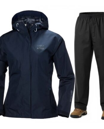 Helly Hansen Seven Rain Regnsæt Dame Mørkeblå Sort