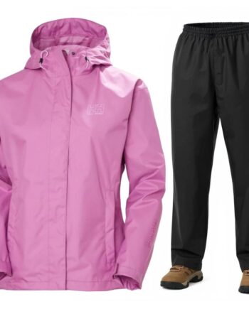 Helly Hansen Seven Rain Regnsæt Dame Pink Sort