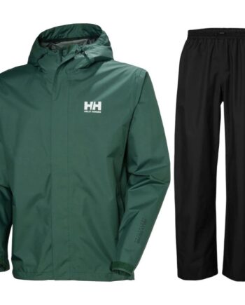Helly Hansen Seven Rain Regnsæt Herre Mørkegrøn Sort