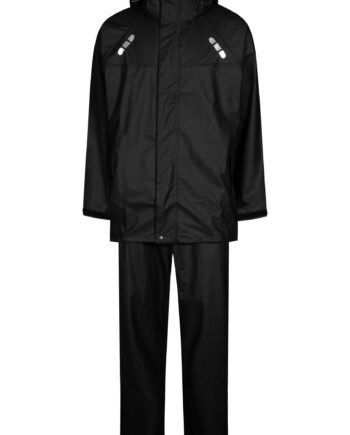 Regnsæt Med Jakke Bukser Kvalitet Sort