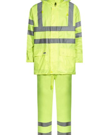 Regnsæt Med Jakke Bukser Polyester Kvalitet Saturn Gul