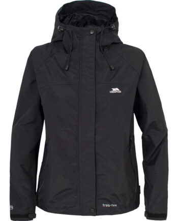 Trespass Miyake Dame Regnjakke Med Hætte Sort Str Xxs