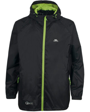Trespass Qikpac Regnjakke Unisex Sort