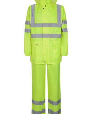 Vis Regnsæt Med Jakke Bukser Polyester Kvalitet Saturn Gul