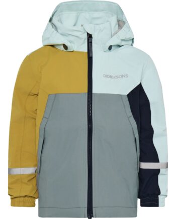 Didriksons Pilvi Regnjakke Junior Gul Blå