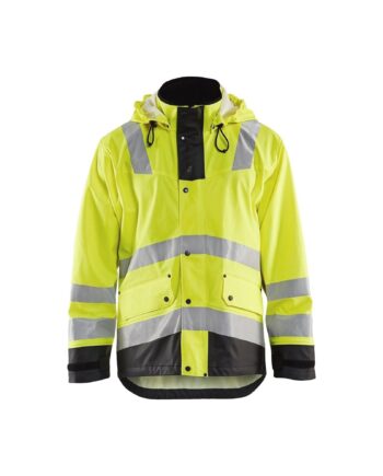 Blåklder 4302 High Vis Regnjakke Level Herre High Vis Gul Sort Regntøj Blåklder 343