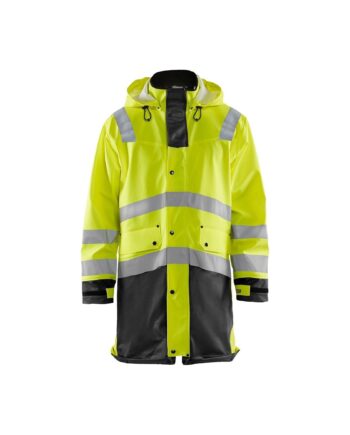 Blåklder 4326 High Vis Regnjakke Level Herre High Vis Gul Sort Regntøj Blåklder 343