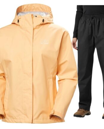 Helly Hansen Rain Seven Regnsæt Dame Miami Peach Sort