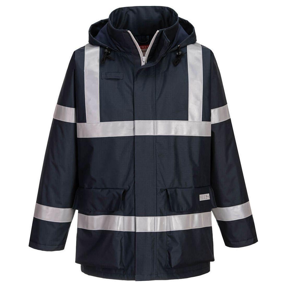 Portwest Bizflame Anti Static Regnjakke S785 Marine Regntøj Overdele Regnjakker