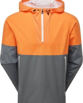 Footjoy Hydrolite Hoodie Herre Regnjakke Orange Grey Str