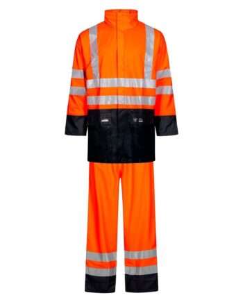 Lyngsøe Vis Regnsæt Kvalitet Lr552 Vis Orange Navy  Regntøj  Iso 20471 Klasse  Vis