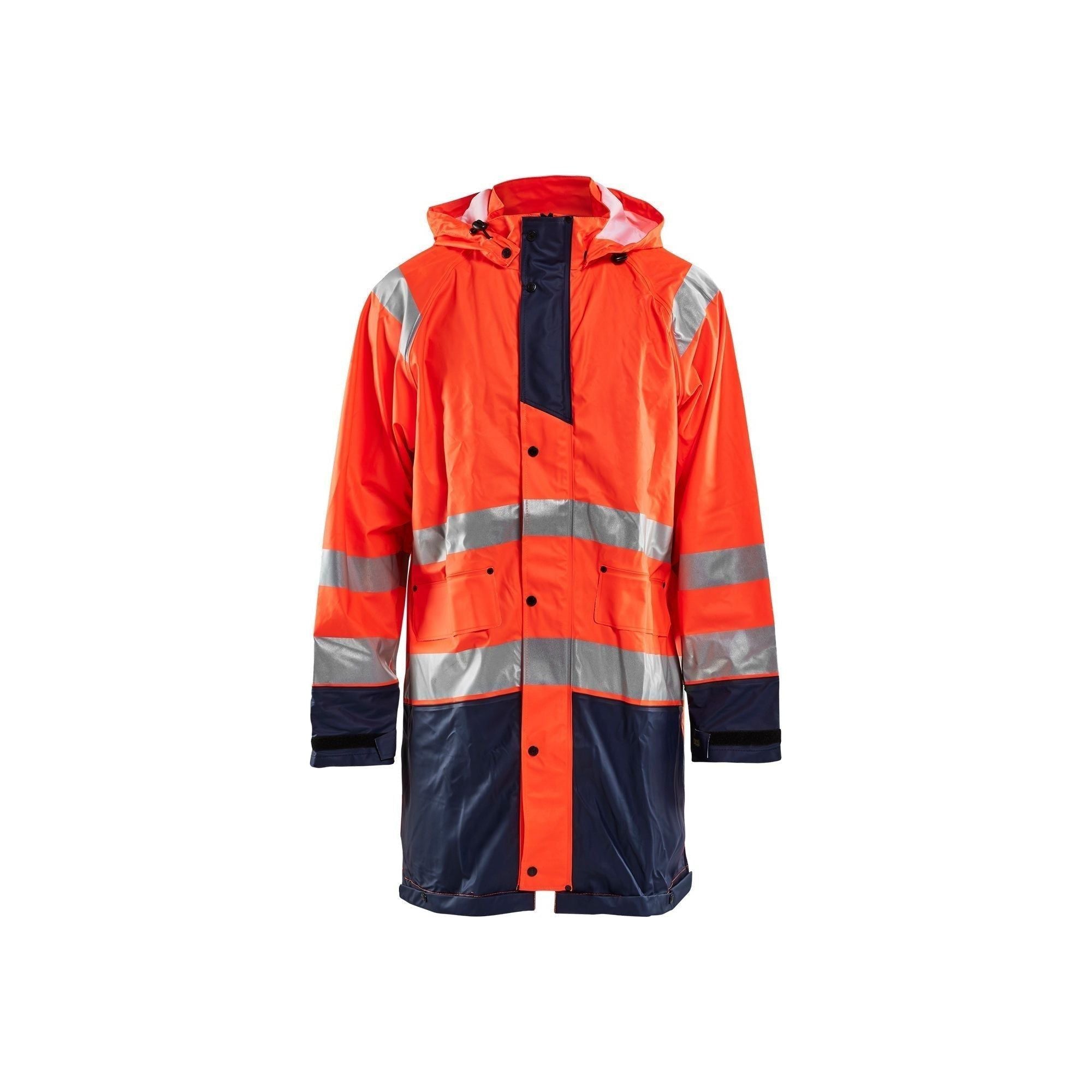Blåklder 4324 High Vis Regnjakke Level Herre High Vis Orange Marineblå Regntøj Blåklder 343