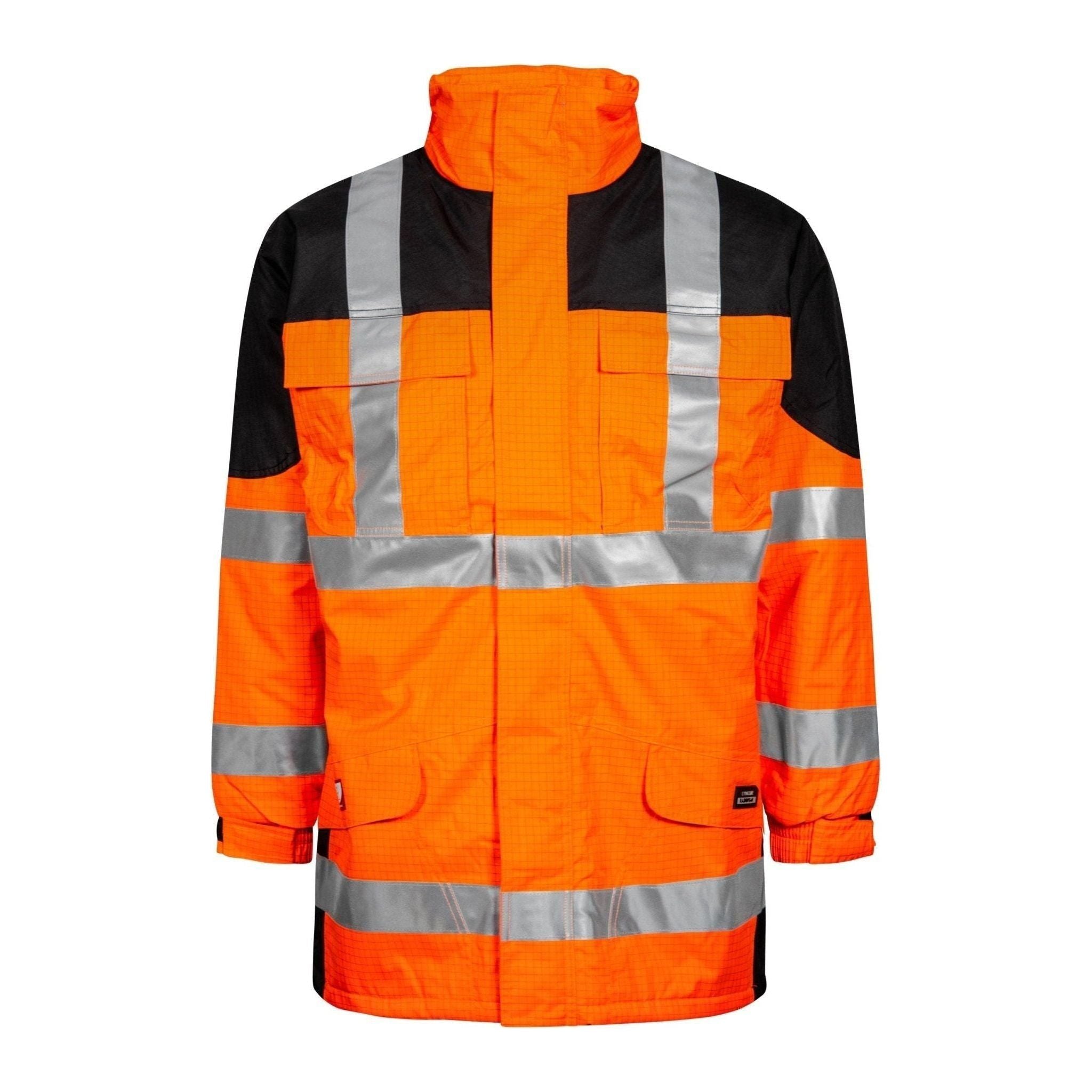 Lyngsøe Brandhæmmende Vis Vinter Regnjakke Foer Lr11411 Vis Orange Black Regntøj Beklædning Discount