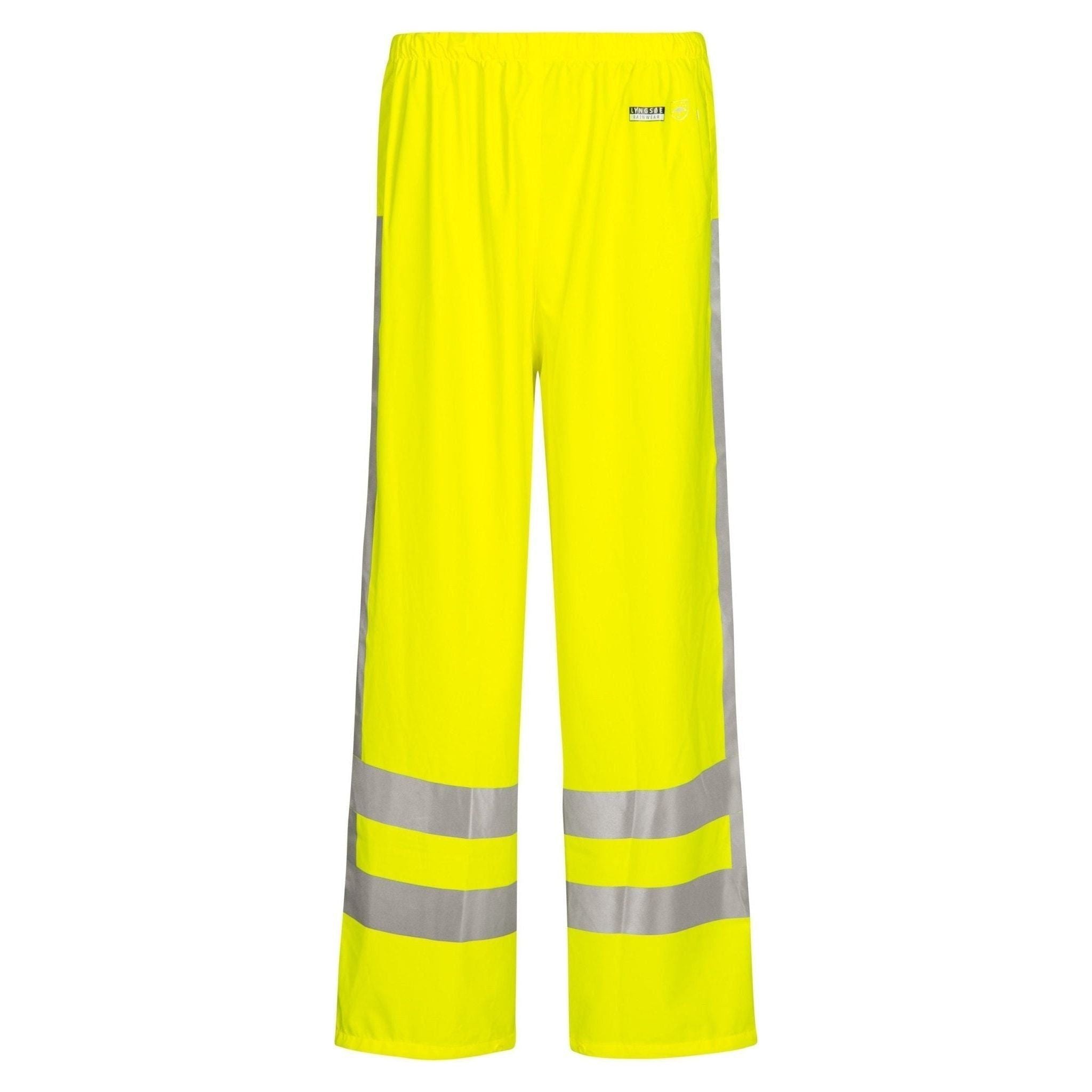 Lyngsøe Vis Regnbukser Kvalitet Med Rws Reflekser Lr71 Rws Vis Saturn Yellow Regntøj 343 Herre