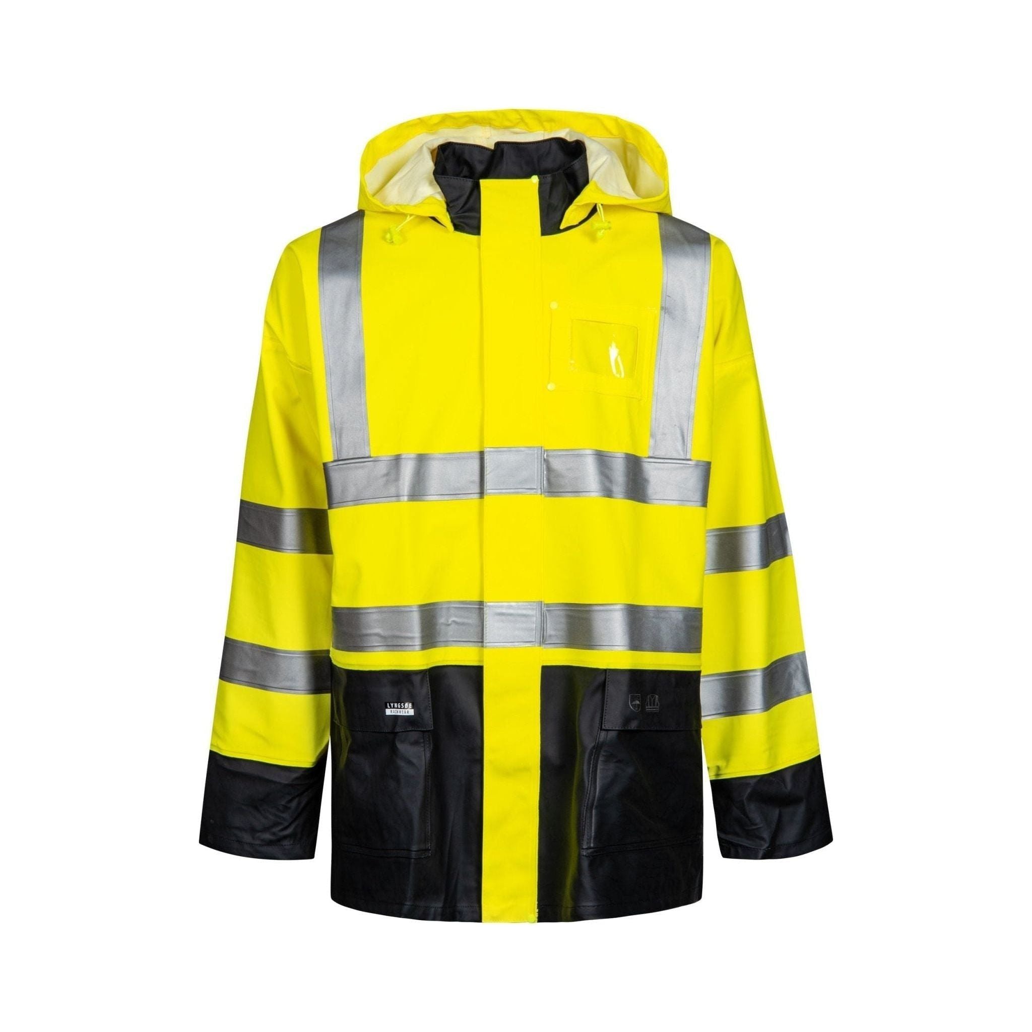 Lyngsøe Vis Regnjakke Kraftig Pvc Kvalitet Lr9015 Vis Saturn Yellow Navy Regntøj 343 Herre