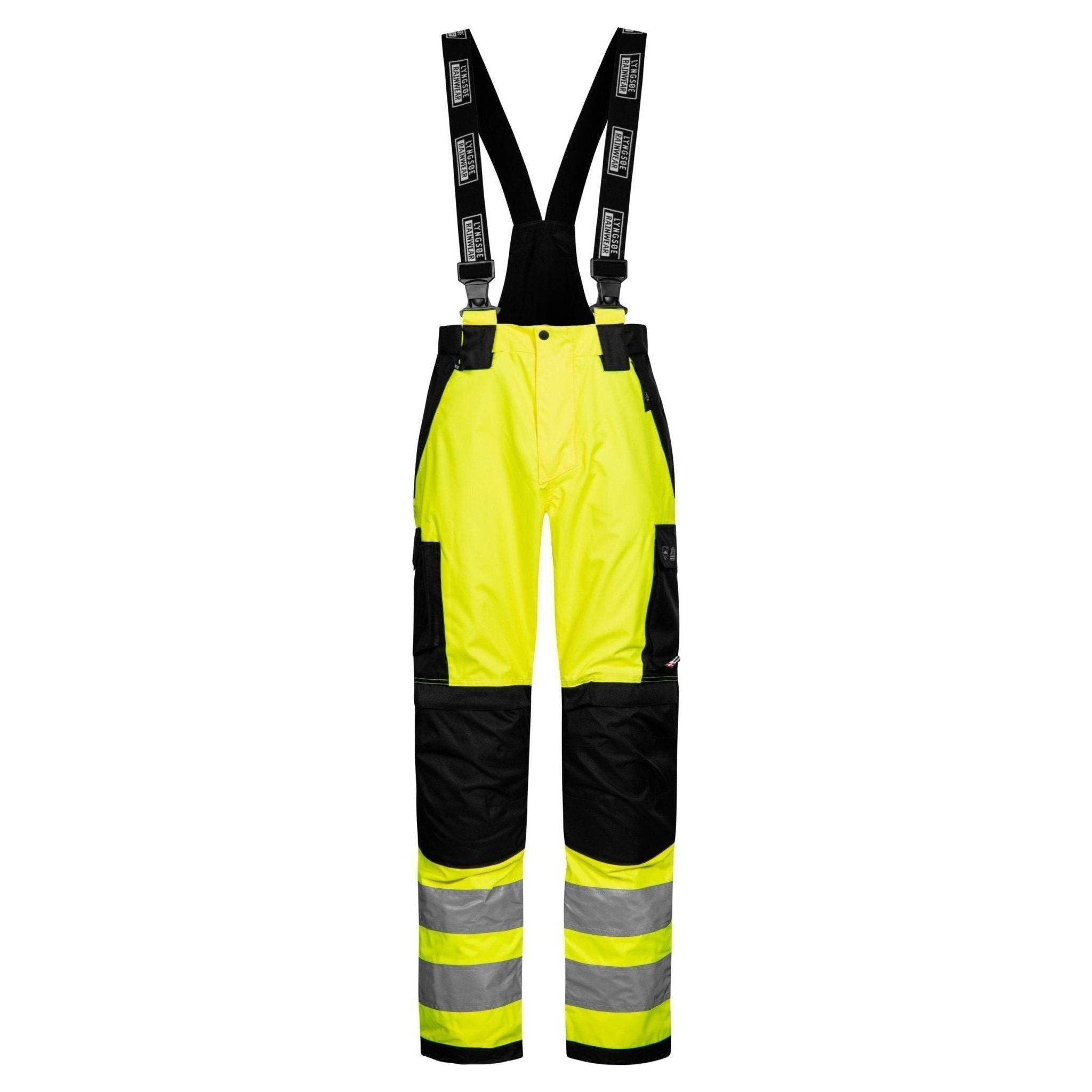 Lyngsøe åndbar Vis Regnbukser 99989 Saturn Yellow Black Regntøj Discount Iso 20471 Klasse