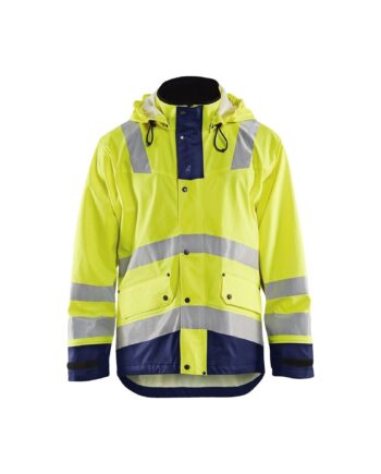 Blåklder 4302 High Vis Regnjakke Level Herre High Vis Gul Marineblå  Regntøj  Blåklder  343