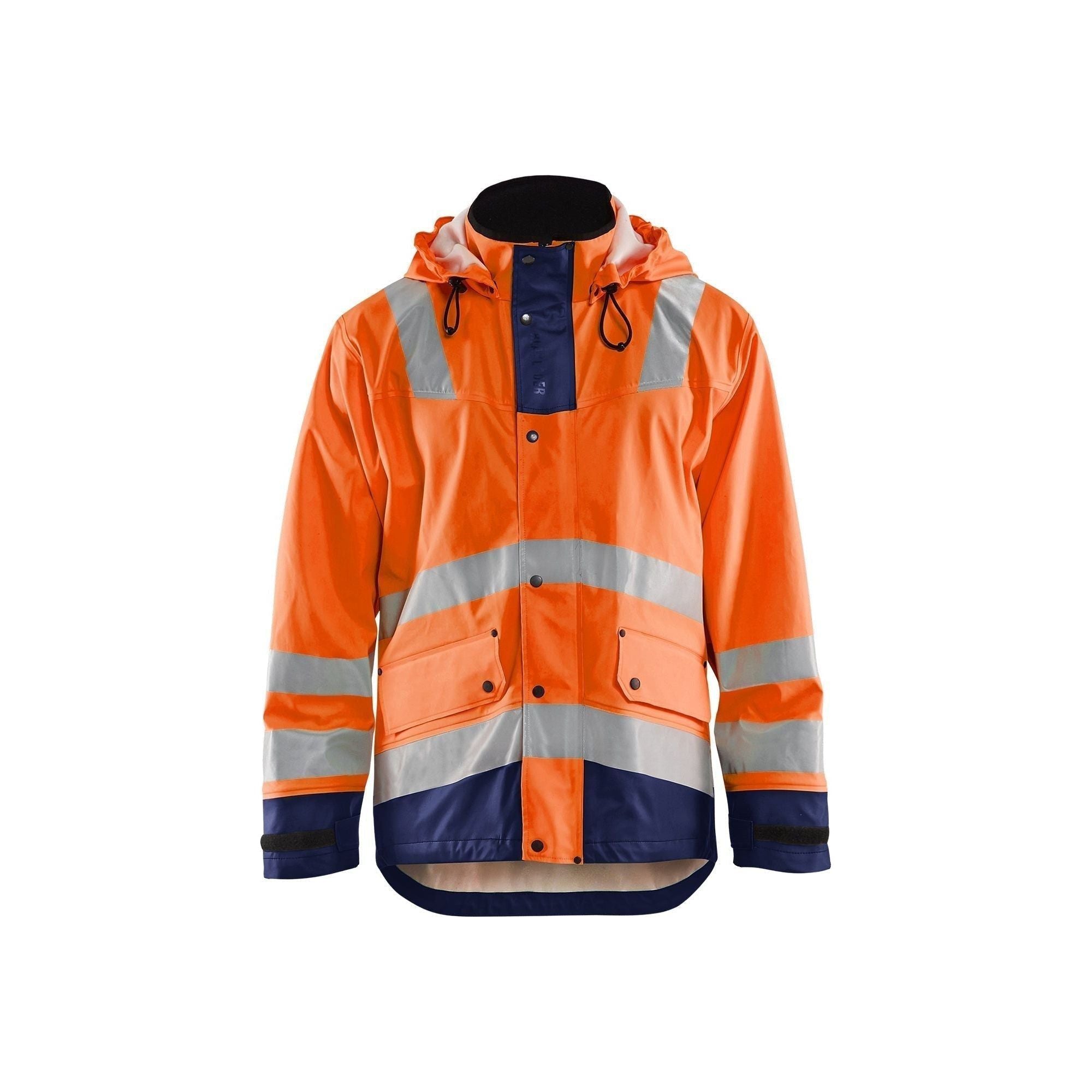 Blåklder 4302 High Vis Regnjakke Level Herre High Vis Orange Marineblå Regntøj Blåklder 343