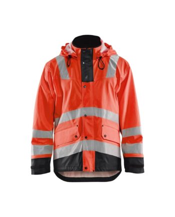 Blåklder 4302 High Vis Regnjakke Level Herre High Vis Rød Sort  Regntøj  Blåklder  343