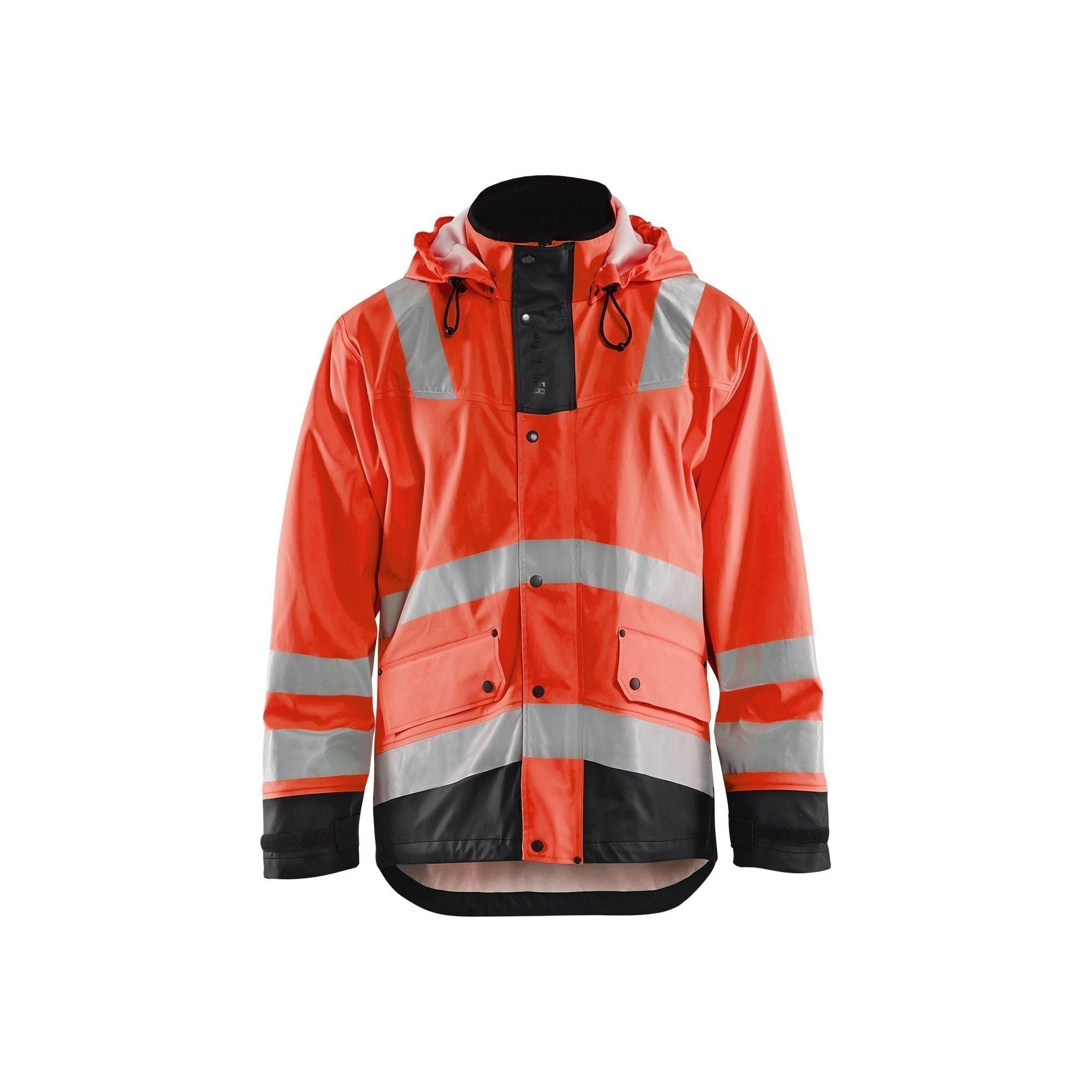 Blåklder 4302 High Vis Regnjakke Level Herre High Vis Rød Sort Regntøj Blåklder 343