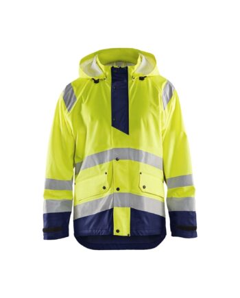 Blåklder 4323 High Vis Regnjakke Level Herre High Vis Gul Marineblå  Regntøj  Blåklder  343