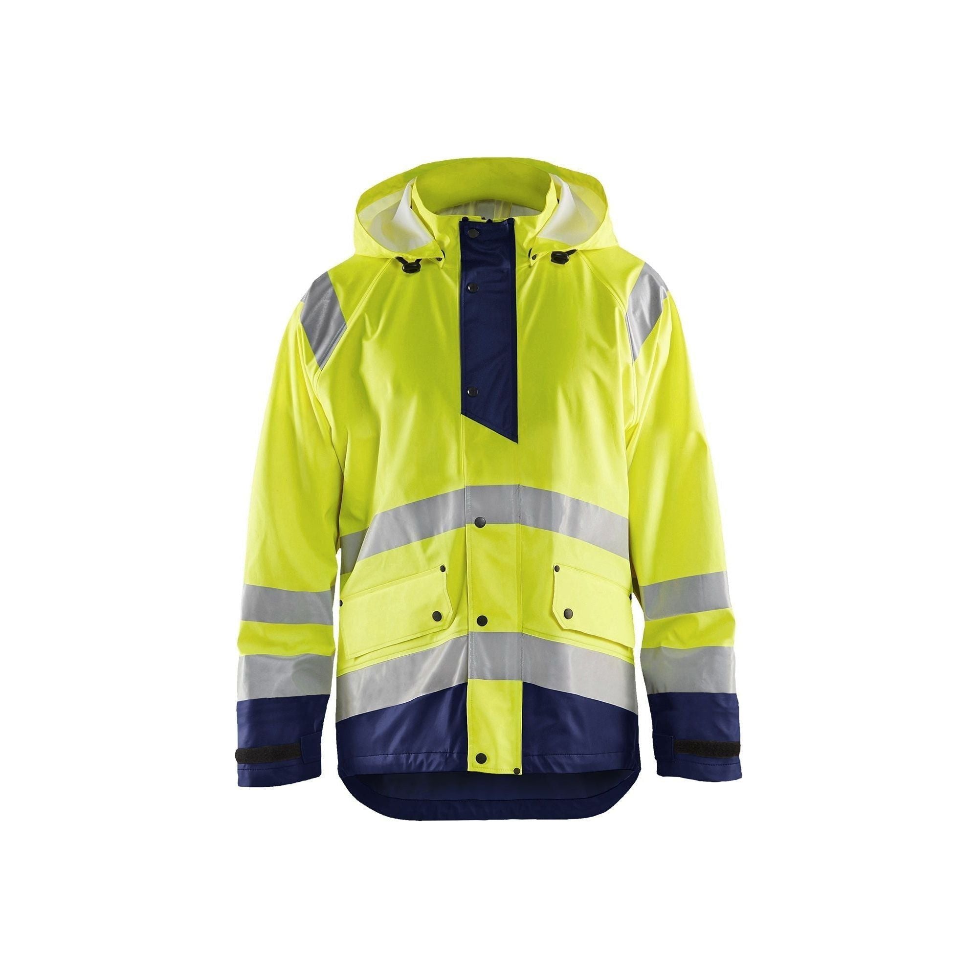 Blåklder 4323 High Vis Regnjakke Level Herre High Vis Gul Marineblå Regntøj Blåklder 343