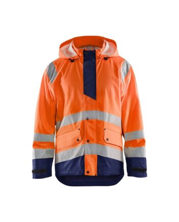 Blåklder 4323 High Vis Regnjakke Level Herre High Vis Orange Marineblå  Regntøj  Blåklder  343