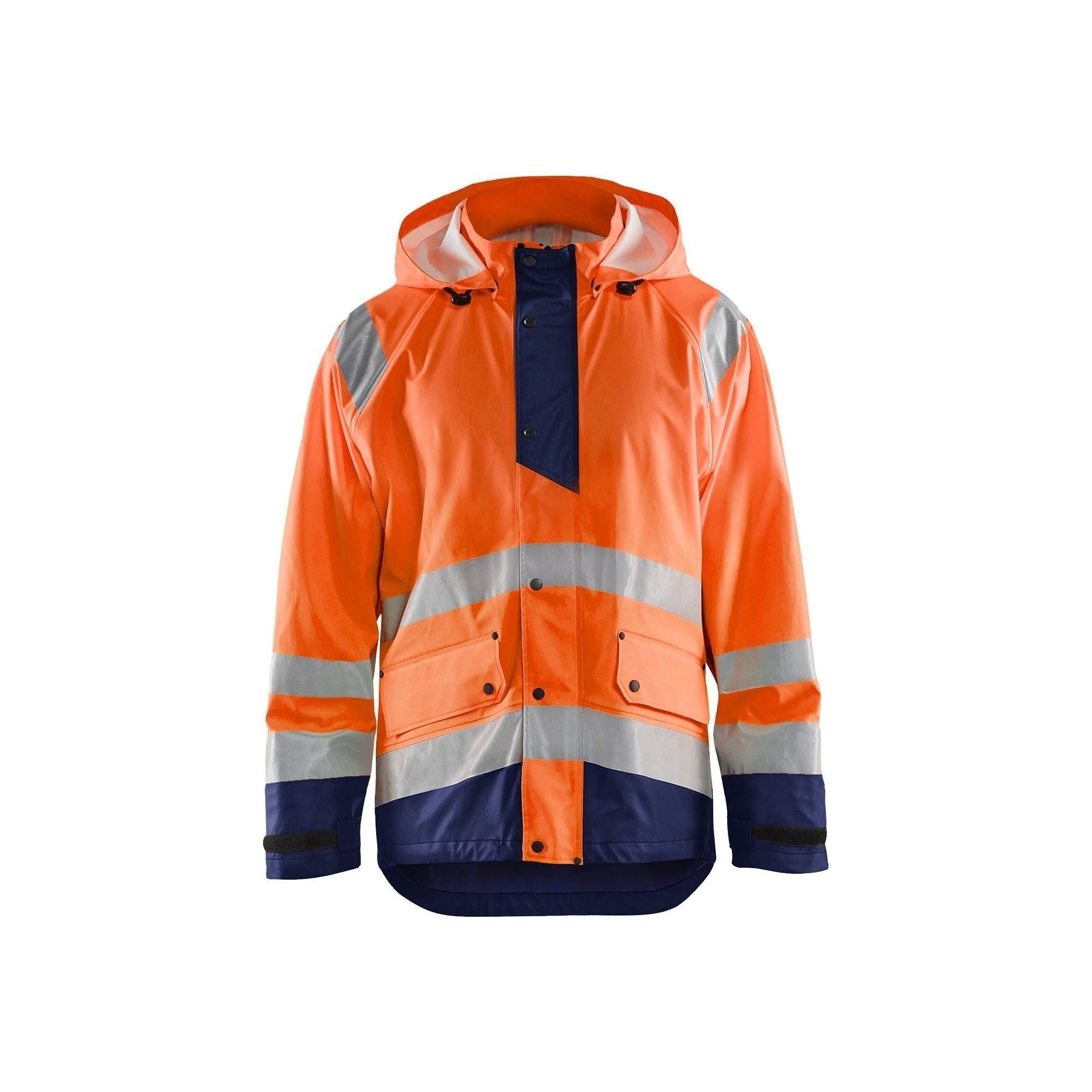 Blåklder 4323 High Vis Regnjakke Level Herre High Vis Orange Marineblå Regntøj Blåklder 343