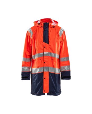 Blåklder 4324 High Vis Regnjakke Level Herre High Vis Orange Marineblå  Regntøj  Blåklder  343