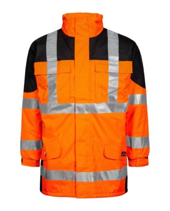 Lyngsøe Brandhæmmende Vis Vinter Regnjakke Foer Lr11411 Vis Orange Black  Regntøj  Beklædning  Discount