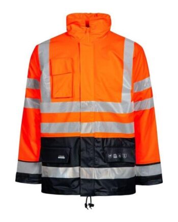Lyngsøe Brandhæmmende Vis Vinter Regnjakke Foer Lr32 Vis Orange Navy  Regntøj  Beklædning  Discount