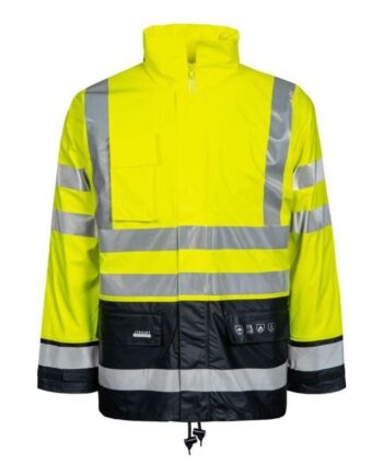 Lyngsøe Brandhæmmende Vis Vinter Regnjakke Foer Lr32 Vis Saturn Yellow Navy  Regntøj  Beklædning  Discount
