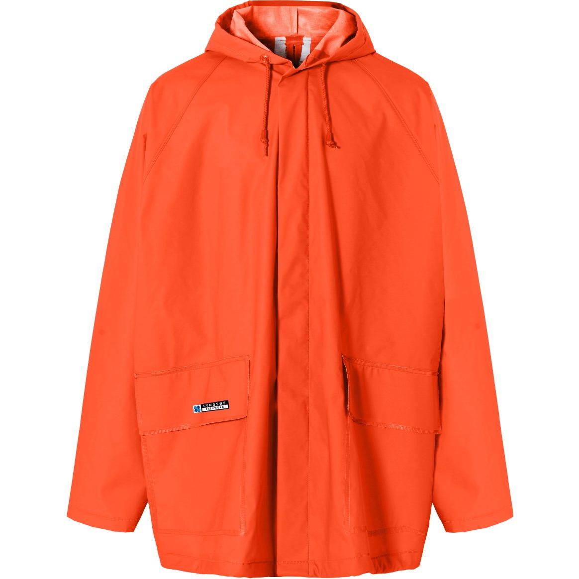 Lyngsøe Regnjakke Pvc Kvalitet Lr648 Orange Regntøj Herre Regnjakke