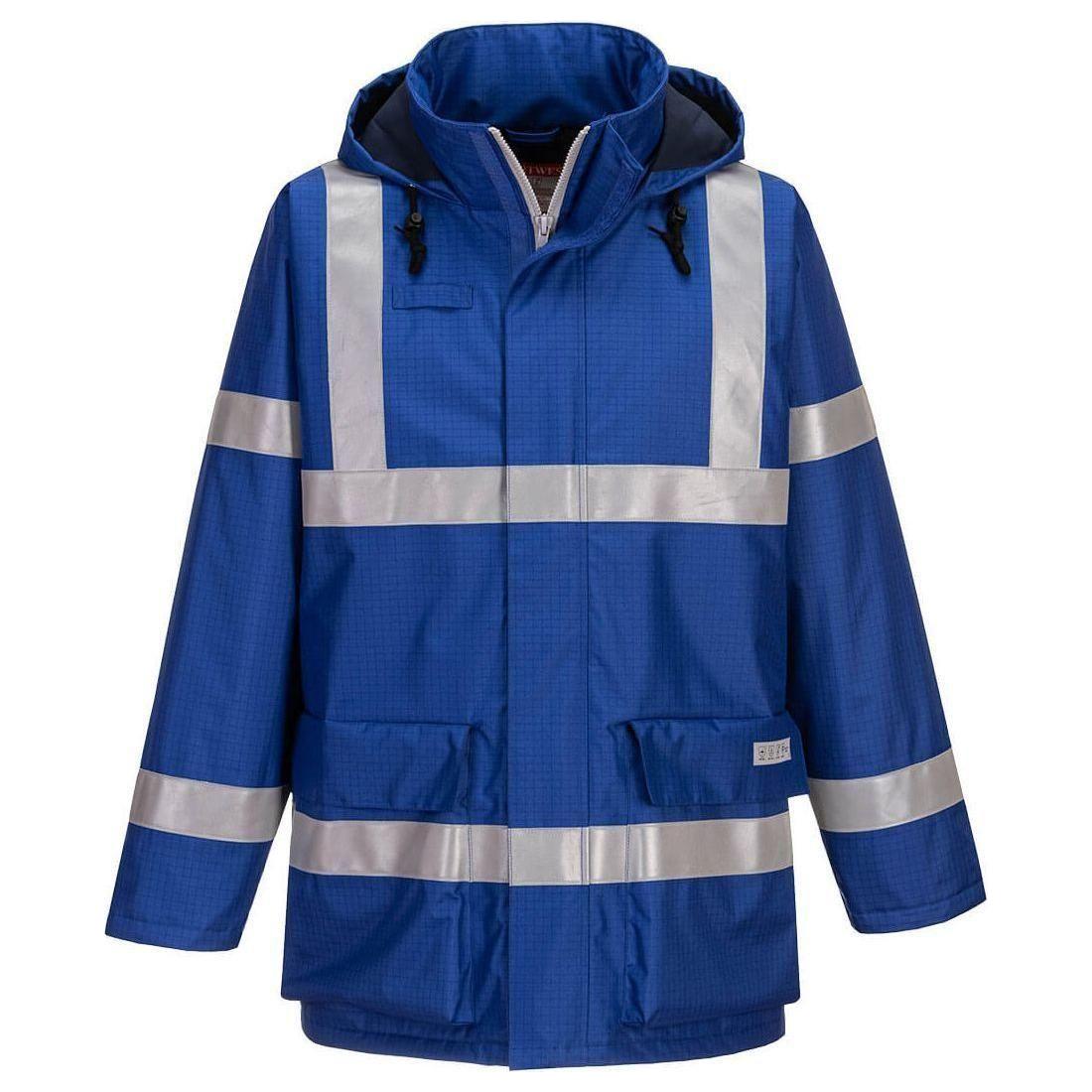 Portwest Bizflame Anti Static Regnjakke S785 Kongeblå Regntøj Overdele Regnjakker