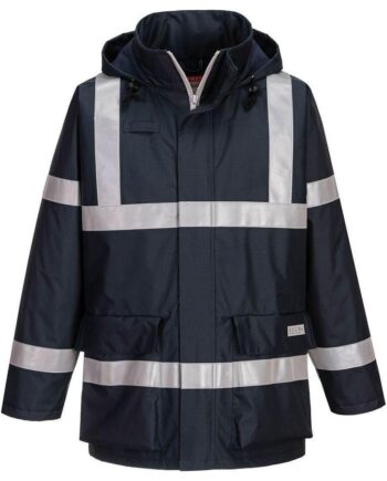 Portwest Bizflame Anti Static Regnjakke S785 Marine  Regntøj  Overdele  Regnjakker