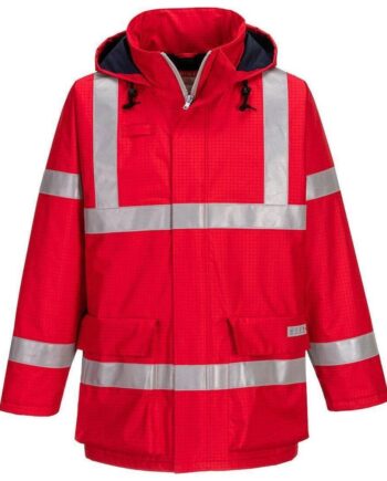 Portwest Bizflame Anti Static Regnjakke S785 Rød  Regntøj  Overdele  Regnjakker