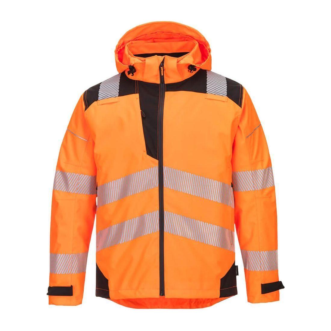 Portwest Pw3 Extreme åndbar Regnjakke Pw360 Orange Sort Regntøj Portwest Regnjakker