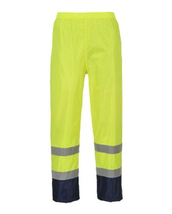 Portwest Vis Klassisk Kontrast Regnbukser H444 Gul Marine  Regntøj  Regnbukser  Underdele