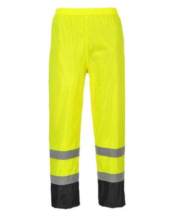 Portwest Vis Klassisk Kontrast Regnbukser H444 Gul Sort  Regntøj  Regnbukser  Underdele