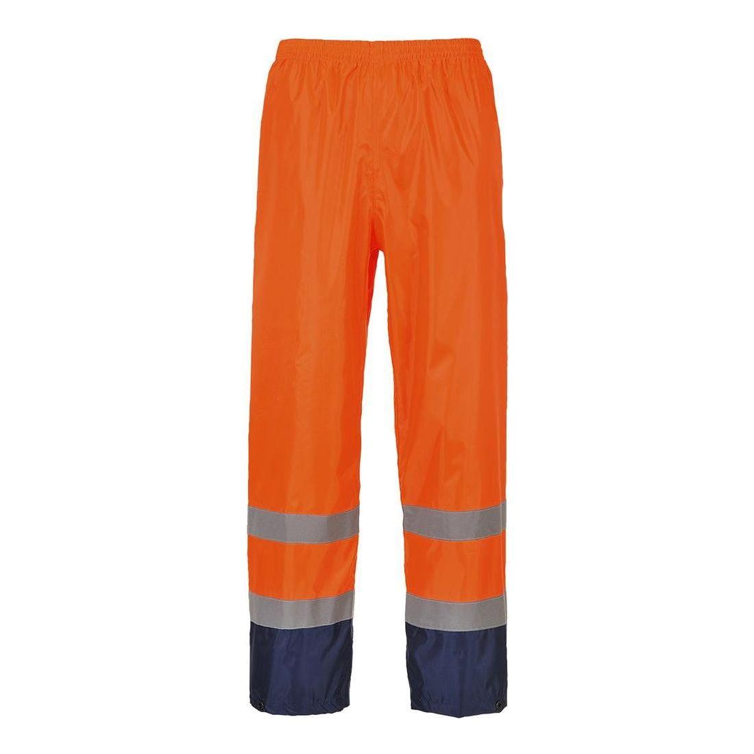 Portwest Vis Klassisk Kontrast Regnbukser H444 Orange Marine  Regntøj  Regnbukser  Underdele
