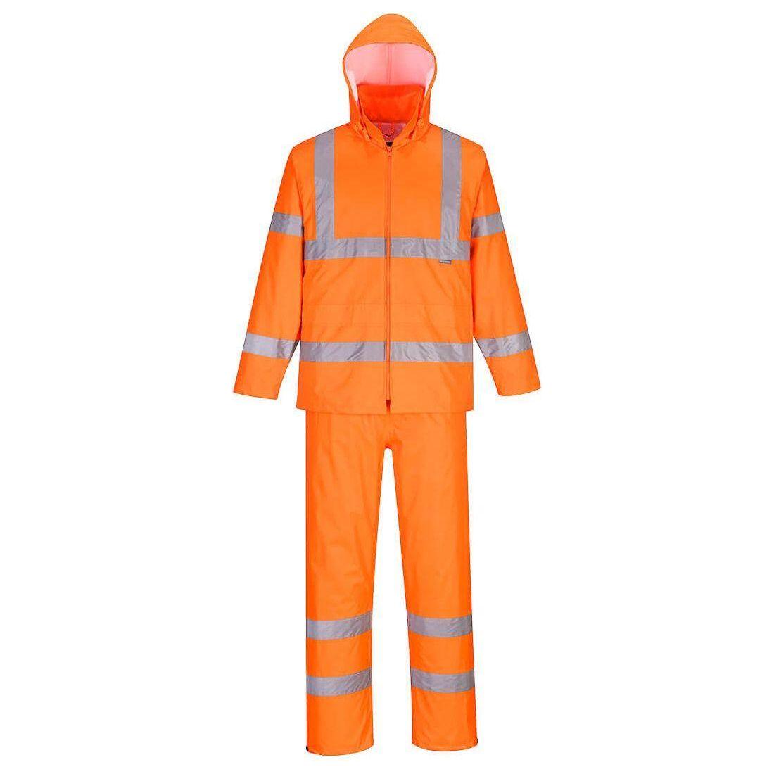 Portwest Vis Samme Pakkeligt Regnsæt H448 Orange Regntøj Regnsæt