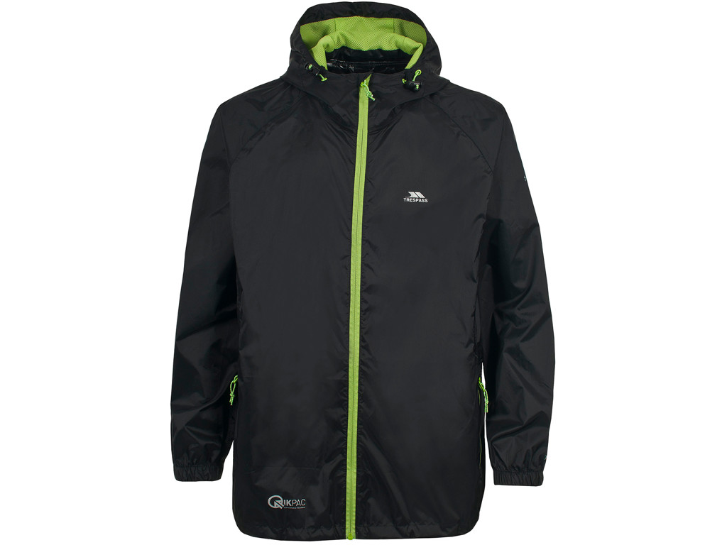 Trespass Qikpac Regnjakke Unisex Sort
