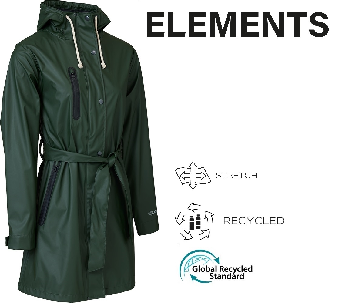Elements Recycled Regnjakke Model Til Kvinder Nature Grøn